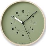 Lemnos Wanduhr Awa Clock-Soso/Designer Wanduhr ohne Tickgeräusche aus Japan/Wanduhr modern mit schleichender Sekunde/Küchenuhr, Uhr Wohnzimmer/Clock – Farbe grün
