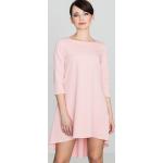 Rosa Unifarbene Elegante Lenitif Mini Rundhals-Ausschnitt Minikleider & kurze Kleider für Damen Größe XXL 
