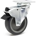 4 Stück Transportrollen Kunststoffrad weiß 150 mm Lenkrollen Rückenloch 