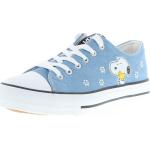 LEOMIL PEANUTS Snoopy Damen Mädchen Kinder Casual Sneaker Low-Cut Canvas blau, 37 Blau