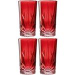 Reduzierte Rote LEONARDO Cocktailgläser 400 ml mit Limonade-Motiv aus Glas spülmaschinenfest 4-teilig 