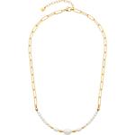 Goldene LEONARDO Perlenketten aus Stahl mit Echte Perle für Damen 