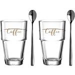 Reduzierte Motiv LEONARDO Glasserien & Gläsersets 250 ml mit Kaffee-Motiv aus Glas 2-teilig 