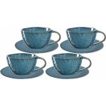 Blaue LEONARDO Runde Cappuccino-Sets mit Kaffee-Motiv aus Keramik 8-teilig 