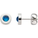 Reduzierte Blaue LEONARDO Cabochon Ohrringe aus Glas für Damen 