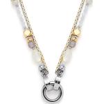 Bunte LEONARDO Zweireihige Halsketten & Mehrlagige Halsketten poliert aus Edelstahl mit Achat für Damen 
