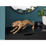 Reduzierte Goldene 10 cm Leonique Skulpturen & Dekofiguren mit Leopard-Motiv aus Kunststein 