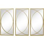 Reduzierte Goldene Art Deco Leonique Rechteckige Wandspiegel 3-teilig 