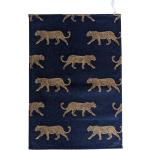 Marineblaue Animal-Print Geschirrtücher & Küchenhandtücher  mit Leopard-Motiv aus Baumwolle maschinenwaschbar 