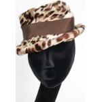 Braune Animal-Print Ripsbandhüte mit Leopard-Motiv aus Pelz 54 für Herren Größe XS 