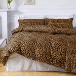Reduzierte Animal-Print Moderne Bettwäsche Sets & Bettwäsche Garnituren mit Leopard-Motiv mit Reißverschluss aus Microfaser maschinenwaschbar 220x200 3-teilig 