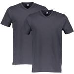 Reduzierte Graue Halblangärmelige Lerros V-Ausschnitt T-Shirts für Herren Größe M 2-teilig 