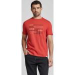 Korallenrote Unifarbene Lerros T-Shirts aus Baumwolle für Herren Größe M 
