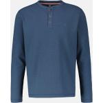 Blaue Langärmelige Lerros Henleykragen Henley-Shirts aus Baumwolle für Herren Größe XL 