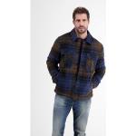 Marineblaue Karo Lerros Hemdjacken aus Wolle für Herren Größe 3 XL 