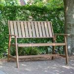 Beige Skandinavische Lesli Living Gartenmöbel Holz aus Teak mit Armlehne 