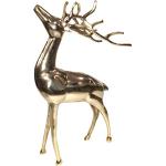 Goldene 50 cm Lesli Living Tierfiguren mit Hirsch-Motiv poliert 