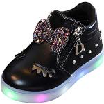 Schwarze Casual LED Schuhe & Blink Schuhe mit Schnürsenkel aus Leder rutschfest für Kinder Größe 22 für den für den Sommer 