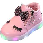 Pinke Casual LED Schuhe & Blink Schuhe mit Schnürsenkel rutschfest für Kinder Größe 22 für den für den Sommer 