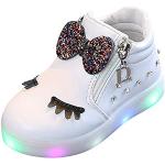 Weiße Casual LED Schuhe & Blink Schuhe mit Schnürsenkel rutschfest für Kinder Größe 28 für den für den Sommer 