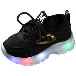 Schwarze LED Schuhe & Blink Schuhe mit Klettverschluss aus Mesh für Kinder Größe 26 für den für den Sommer 