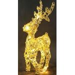 Goldene 50 cm Tierfiguren mit Hirsch-Motiv aus Rattan LED beleuchtet 