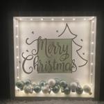 Leuchtrahmen - Beleuchteter Bilderrahmen Weihnachtlicher Mit Weihnachtskugeln Mint Und Weiß