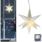 Weiße Sterne Cepewa Runde Dekoleuchten & Dekolampen mit Weihnachts-Motiv aus Kunststoff mit Timer 