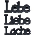 Schwarze Moderne Deko-Schriftzüge aus Holz 3-teilig 