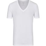 Weiße OLYMP Level Five Tiefer V-Ausschnitt T-Shirts für Damen 