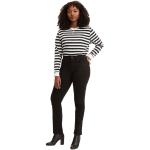 Schwarze Elegante LEVI'S Slim Fit Jeans mit Reißverschluss aus Denim für Damen Größe L Weite 25 