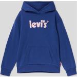 Blaue Unifarbene LEVI'S Kinderhoodies & Kapuzenpullover für Kinder aus Baumwollmischung für Mädchen Größe 158 