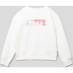 Offwhitefarbene LEVI'S Kindersweatshirts aus Baumwollmischung für Mädchen Größe 164 