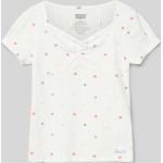 Offwhitefarbene LEVI'S Kinder T-Shirts aus Baumwollmischung für Mädchen Größe 140 