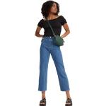 Blaue LEVI'S Bio Straight Leg Jeans aus Leder für Damen Weite 27 