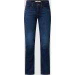 Reduzierte Dunkelblaue LEVI'S Straight Leg Jeans aus Baumwollmischung für Damen Größe XS Weite 31, Länge 30 