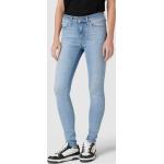 Blaue Super Skinny LEVI'S Skinny Jeans mit Reißverschluss aus Baumwollmischung für Damen Größe XXL Weite 27, Länge 28 