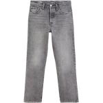 Reduzierte Graue LEVI'S 501 Crop High Waist Jeans aus Baumwolle für Damen Größe XXL Weite 29 