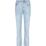 Indigofarbene LEVI'S 501 High Waist Jeans aus Denim für Damen Größe XXL Weite 25 