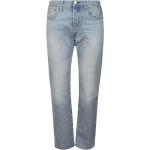Reduzierte Blaue LEVI'S 501 Original Fit Slim Fit Jeans mit Reißverschluss aus Denim für Herren Größe S Weite 30, Länge 32 
