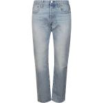 Reduzierte Blaue LEVI'S 501 Original Fit Slim Fit Jeans mit Reißverschluss aus Denim für Herren Größe S Weite 31, Länge 32 