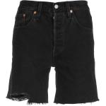 Schwarze LEVI'S 501 Stonewashed Jeans aus Denim für Damen Größe XL 