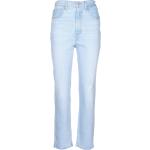 Blaue LEVI'S Straight Leg Jeans mit Reißverschluss aus Denim für Damen Größe XXL 