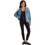 Schwarze LEVI'S Skinny Jeans mit Knopf aus Denim für Damen Größe XS Weite 29 