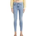 Reduzierte Blaue Super Skinny High Waist Jeans aus Denim für Damen Größe XS Weite 27, Länge 34 