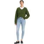 Blaue Elegante LEVI'S Skinny Jeans mit Reißverschluss aus Baumwolle für Damen Weite 28 