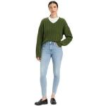 Blaue Elegante LEVI'S Skinny Jeans mit Reißverschluss aus Baumwolle für Damen Weite 28 