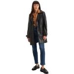 Dunkelblaue LEVI'S Slim Fit Jeans mit Reißverschluss aus Leder für Damen Weite 28 