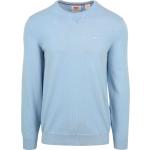 Hellblaue Unifarbene LEVI'S Herrensweatshirts aus Chambray Größe L 