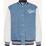 Blaue Gesteppte LEVI'S College Jacken für Kinder & Baseball Jacken für Kinder aus Baumwolle Größe 140 